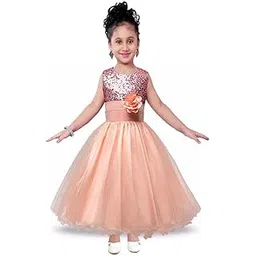 Wow Princess Peach Sequined Ball-Gown for Your Little Princess's Birthday Celebration Girls' Dresses 5-6 Years-picture-11