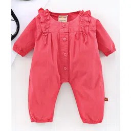 Wow Full Sleeves Jumpsuit with Frill at Shoulder - Cherry-picture-22