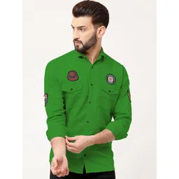 WOXEN Men Original Fit Spread Collar Solid Cotton Casual Shirt-picture-42