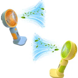 WOYR 2 PC Premium Quality Rechargeable Portable Mini Fan with 3 Speeds|Small Fan Portable Rechargeable Fan with Mobile Stand Rechargeable Fan-picture-17