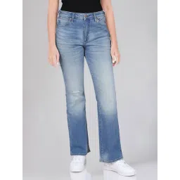 Wrangler Blue Cotton Solid Straight Fit Jeans-picture-15