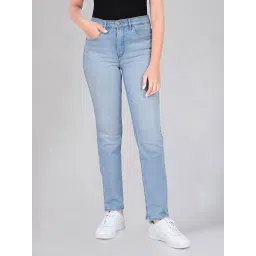 Wrangler Blue Cotton Solid Straight Fit Jeans image 1