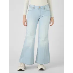Wrangler Light Blue Mid Rise Flaired Fit Jeans-picture-31