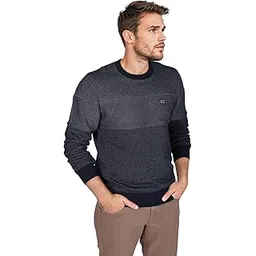 wrangler Men Colorblock Blue Fit Sweater-picture-41