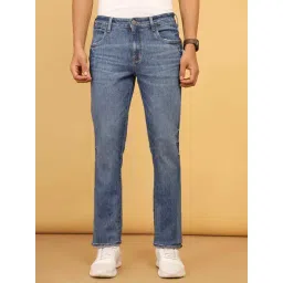 Wrangler Mid Blue Regular Fit Lightly Washed Jeans-picture-24