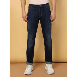 Wrangler Millard Dark Blue Regular Fit Lightly Washed Jeans-picture-34