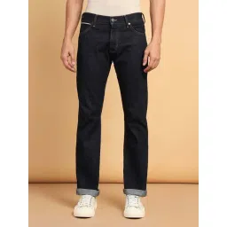 Wrangler Millard Dark Blue Straight Fit Lightly Washed Jeans-picture-14