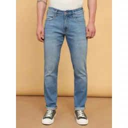 Wrangler Millard Light Blue Regular Fit Heavily Washed Jeans-picture-36
