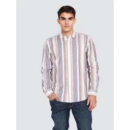 wrangler Regular Beige Regular Fit Striped Casual Shirts-picture-47