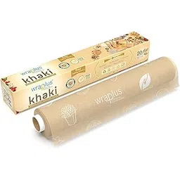 WRAPLUS REDEFINING FOOD WRAPPING Khaki Wrapping Paper I Brown and White I Food Wrapping Paper roll | Roti Wrapping Paper | Perfect for Packing and Serving Food | Roll Wrap for Food (20M Pack of 1)-picture-16