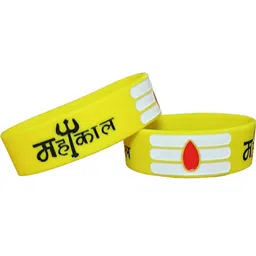 wristwave Yellow Mahakal Rubber Band Men Wrist Band-picture-31