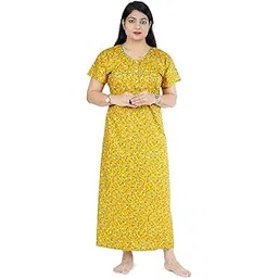 wristy Women's Cotton Floral Maternity Nighty (Multicolour, Free Size)-picture-10