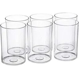 (Pack of 6) Transparent Nice Look Fiber Plastic Glass Glass Set (300 ml,) Glass Set Water/Juice Glass-image-4