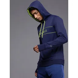 WROGN ACTIVE Men Blue Typography Printed Hooded Sweatshirt-picture-17