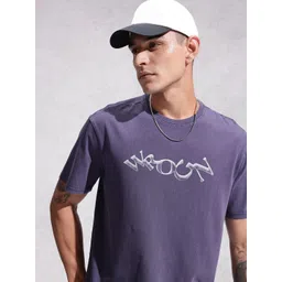 WROGN Brand Logo Printed Drop-Shoulder Sleeves Pure Cotton Oversized T-shirt-picture-30