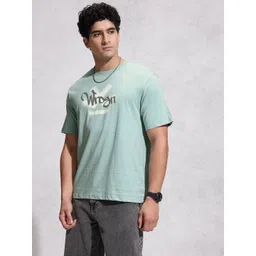 WROGN Brand Logo Printed Drop-Shoulder Sleeves Pure Cotton T-shirt-picture-17