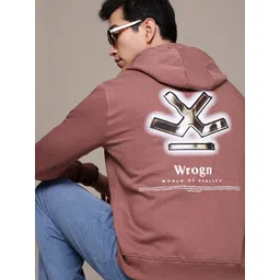 WROGN Brand Logo Printed Hooded Sweatshirt-picture-11