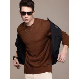 WROGN Cable Knitted Minimal Distressed Pullover Sweaters-picture-12