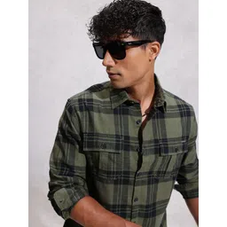 WROGN Comfort Fit Checked Pure Cotton Casual Shirt-picture-18