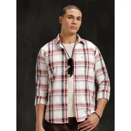 WROGN Comfort Slim Fit Tartan Checks Checked Cotton Casual Shirt-picture-18