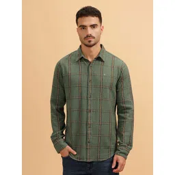 WROGN Comfort Tartan Checked Roll-Up Sleeves Slim Fit Pure Cotton Shirt-picture-25