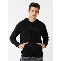 WROGN Men Black Hooded Sweatshirt-picture-15