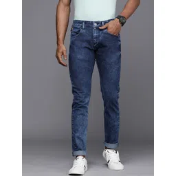 WROGN Men Blue Slim Fit Light Fade Stretchable Jeans-picture-17