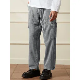 WROGN Men Comfort Mid-Rise Relaxed Fit Cargo Styles Jeans-picture-37