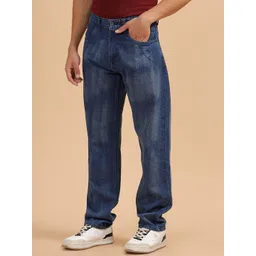 WROGN Men Comfort Relaxed Fit Mid-Rise Low Distress Heavy Fade Jeans-picture-10