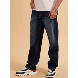 WROGN Men Comfort Relaxed Fit Mid-Rise Low Distress Light Fade Jeans-picture-19