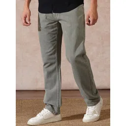 WROGN Men Comfort Relaxed Fit Mid-Rise Low Distress Light Fade Jeans-picture-34