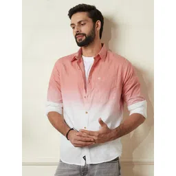 WROGN Men Comfort Slim Fit Spread Collar Dyed Cotton Casual Shirt-picture-33