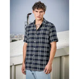 WROGN Men Comfort Slim Fit Tartan Checks Checked Casual Shirt-picture-37