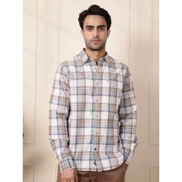 WROGN Men Comfort Slim Fit Tartan Checks Opaque Checked Casual Shirt-picture-34