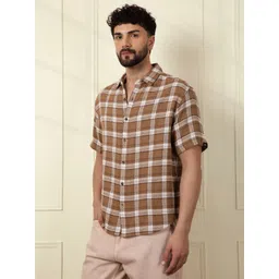 WROGN Men Comfort Tartan Checks Opaque Checked Casual Shirt image 4