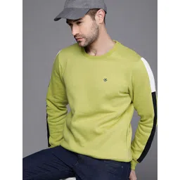 WROGN Men Green & Black Colourblocked Sweatshirt-picture-32