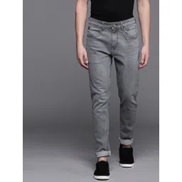 WROGN Men Grey Slim Fit Mid-Rise Clean Look Stretchable Jeans-picture-27