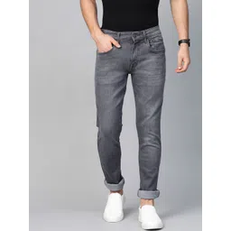 WROGN Men Grey Slim Fit Mid-Rise Clean Look Stretchable Jeans-picture-37