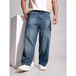 WROGN Men Light Fade Baggy Pure Cotton Jeans-picture-21