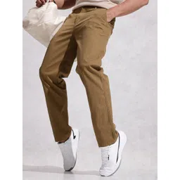 WROGN Men Loose Fit Pleated Chinos Trousers-picture-30