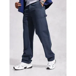 WROGN Men Loose Fit Pure Cotton Trousers-picture-26