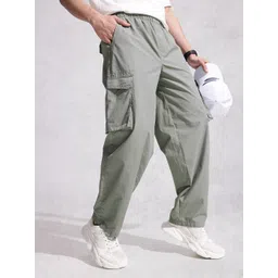 WROGN Men Loose Fit Pure Cotton Trousers-picture-32