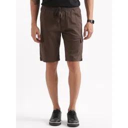 WROGN Men Mid Rise Slim Fit Cotton Cargo Shorts-picture-17