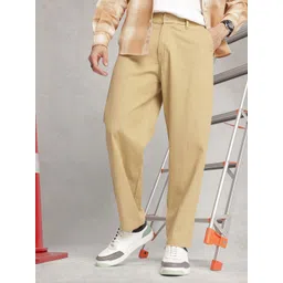 WROGN Men Oversized Fit Pure Cotton Chinos Trousers-picture-33