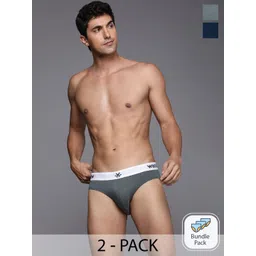 WROGN Men Pack Of 2 Mid-Rise Pure Cotton Anti-Microbial Briefs WQBF1001S-picture-21