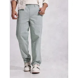 WROGN Men Pure Cotton Loose Fit Trousers-picture-37