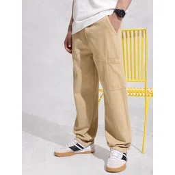 WROGN Men Pure Cotton Loose Fit Trousers-picture-38