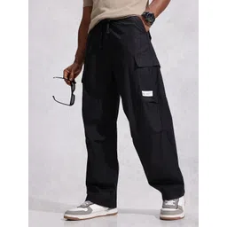 WROGN Men Pure Cotton Relaxed Fit Cargos Trousers-picture-26