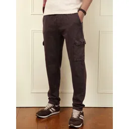 WROGN Men Pure Cotton Relaxed-Fit Track Pants-picture-19
