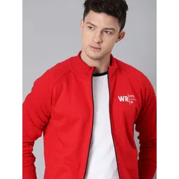 WROGN Men Red Solid Sweatshirt image 1